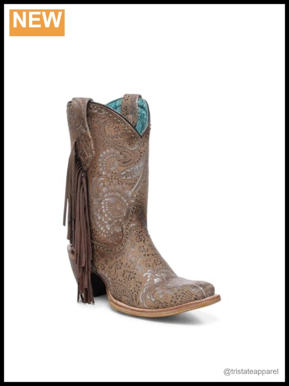 Handcrafted Western Boots Narrow Square Toe Floral Suede Embroidery 15-inch